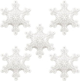 5 PCS 36 Inch Clear Snowflake Foil Balloons Christmas Winter Wonderland Decor
