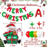 Merry Christmas Balloon Banner Green Red Balloons Party Decorations