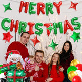 Merry Christmas Balloon Banner Green Red Balloons Party Decorations