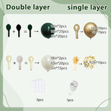 Emerald Green White Gold Balloon Arch Kit Double Stuffed Balloons for Party Decor