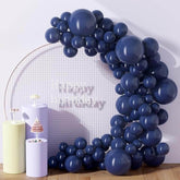 Navy Blue Balloon Set 130pcs Latex Balloons with Ribbon for Birthday Party Decor