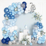 Blue Balloon Arch Kit 134pcs Navy Royal Light Blue Confetti Balloons for Party Decor
