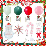 Christmas Balloon Arch Kit Red Pink Green Balloons with Candy Cane and Santa Foils