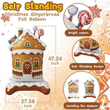 Giant 2-Pack Self-Standing Gingerbread House & Candy Man Balloons for Christmas Parties