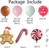 Gingerbread Balloon Arch Kit 139pcs Pastel Pink Green for Christmas & New Year Party