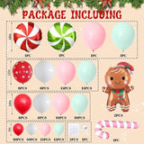 Gingerbread Balloon Garland Kit 139pcs Pink Red Green White for Christmas & New Year Party