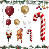 114-Piece Christmas Balloon Garland Kit with Red, Gold & Festive Foil Balloons for Party