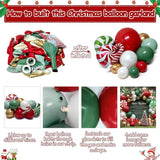 Christmas Balloon Garland Kit: Red, Green, Gold & Candy Cane Balloons