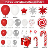 Christmas Balloon Garland Kit: Red, White & Silver Party Arch