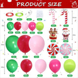 Christmas Balloon Arch Kit Red Pink Green Latex Balloons for Holiday Party Décor