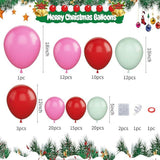 Christmas Balloon Arch Kit: Red, Pink, Green with Candy Cane & Star