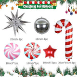Christmas Balloon Arch Kit: Red, Pink, Green with Candy Cane & Star