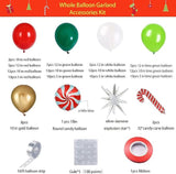 Christmas Balloon Arch Kit: Red, Green, Gold Star Decor
