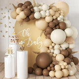 Boho Balloon Arch Kit: Brown, White & Nude, 155 Piece