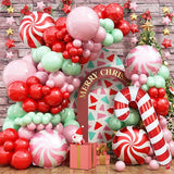 Christmas Balloon Arch Kit: Pink, Red & Green Holiday Decor