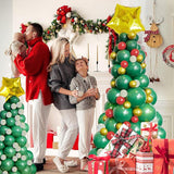 Christmas Tree Balloon Arch Kit | Green, Gold & Red Holiday Decor