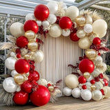 Red, White & Gold Balloon Arch Kit – Festive Party Garland