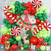 Christmas Balloon Arch Kit: Red, Lime & Dark Green, Candy Cane Balloons