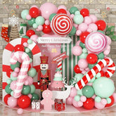 Christmas Balloon Arch Kit: Gingerbread, Candy Cane Foil Balloons