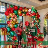 Christmas Balloon Arch Kit: Red, Green, Gold, Santa Decor