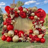 Ruby Red and Gold Balloon Arch Kit, Party Decor
