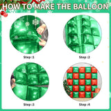 Metallic Green Red Foil Balloons 19In Double-Sided Wall Arch Kit for Party Décor