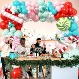 Christmas Balloon Garland Kit: Red, Teal, Pink, Green, Candy Theme