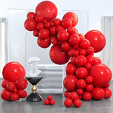 Red Balloon Arch Kit 130Pcs Matte Latex Balloons in Various Sizes for Party Decorations