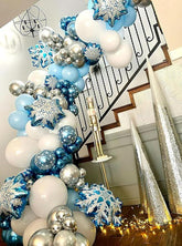 132-Piece Snowflake Balloon Arch Kit for Winter Wonderland Birthday Baby Shower Party