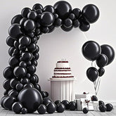 145-Piece Black Balloon Arch Kit in Various Sizes for Birthday Graduation and Party Decor