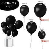 145-Piece Black Balloon Arch Kit in Various Sizes for Birthday Graduation and Party Decor