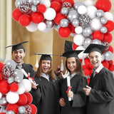 Red, White, and Silver Balloon Arch Kit β Birthday Wedding Party Decor