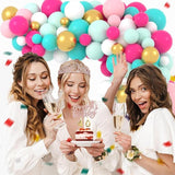 Pastel Balloon Arch Kit: Teal, Pink, Green & Gold Party Decor