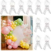 10 Pack Large Clear Balloon Arch Clips 3.5 Inch Heavy Duty Clamps for Decorations
