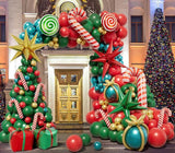 189 Pcs Christmas Balloon Garland Arch Kit with Red Gold Green Balloons for Decor