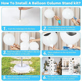 2 Sets Snowman Balloon Column Stand Kit with 100 Balloons for Winter Party Decor