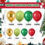 Christmas Balloon Garland Arch Kit with Red Green Gold Candy Cane Balloons Decor