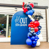 Red Blue Silver Balloon Garland Arch Kit with Star Foil Balloons for Party Decor
