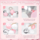 143 Pcs Pink Winter Wonderland Balloon Arch Kit with Snowflake Balloons for Decor