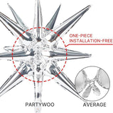 Metallic Silver Balloon Arch Kit 110 Pcs with Starburst Foil Balloons for Party Decor