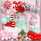 Pastel Christmas Balloon Garland Kit: Red, Pink, Green & Candy Canes
