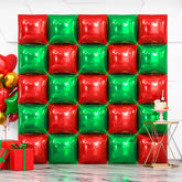 25 Pcs Red Green Foil Balloon Wall Backdrop Double Sided Balloons for Party Decor