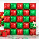 25 Pcs Red Green Foil Balloon Wall Backdrop Double Sided Balloons for Party Decor