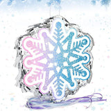 Blue Snowflake Pinata with Pull String for Winter Theme Party and Christmas Decorations