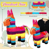 21-Inch Rainbow Donkey Piñata for Birthday, Cinco de Mayo and Party Fun