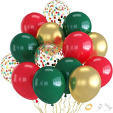 70 Pcs Red and Green Balloons with Gold for Birthday Wedding Party Decorations