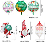Christmas Foil Balloon Set with Santa Reindeer Snowman Candy Cane for Xmas Party