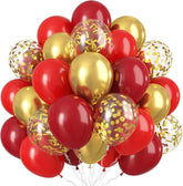 60 Pack Red and Gold Balloons Set for Wedding Birthday and Christmas Decorations