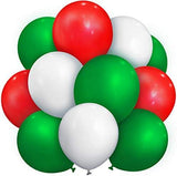 100 Pcs Red Green White Balloons Set for Christmas Wedding and Party Decorations