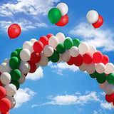 100 Pcs Red Green White Balloons Set for Christmas Wedding and Party Decorations